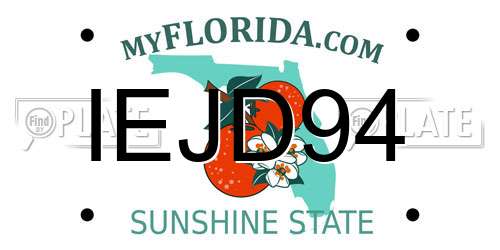 IEJD94 Florida License Plate