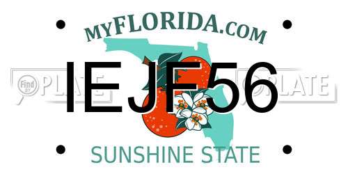 IEJF56 Florida License Plate