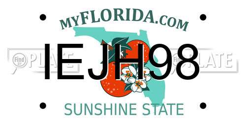IEJH98 Florida License Plate