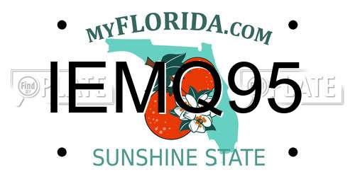 IEMQ95 Florida License Plate