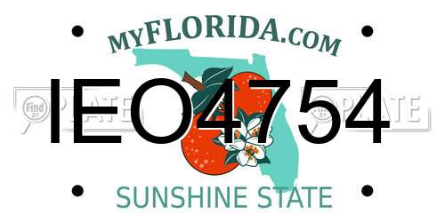IEO4754 Florida License Plate