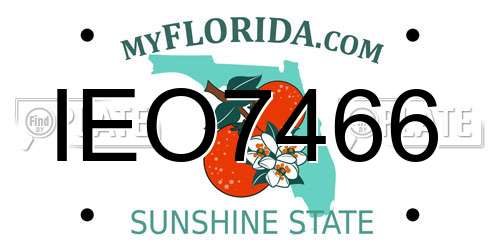 IEO7466 Florida License Plate