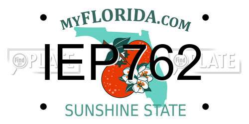 IEP762 Florida License Plate