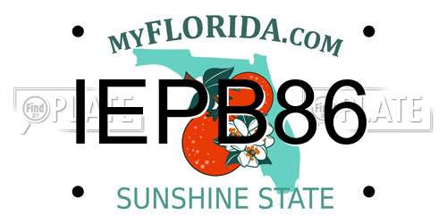 IEPB86 Florida License Plate