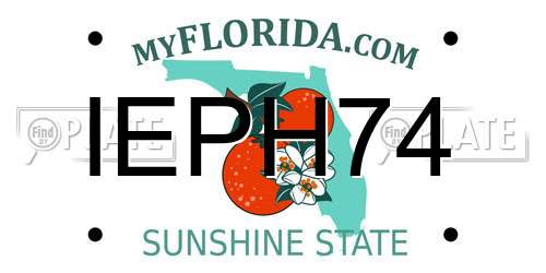 IEPH74 Florida License Plate