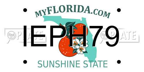 IEPH79 Florida License Plate