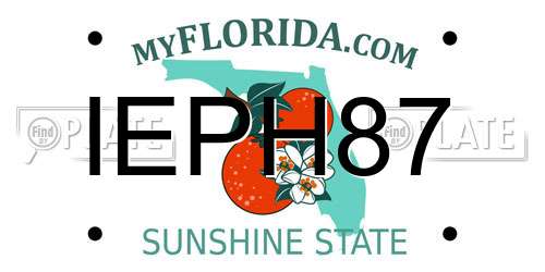 IEPH87 Florida License Plate