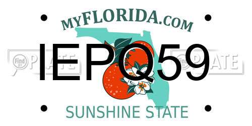 IEPQ59 Florida License Plate