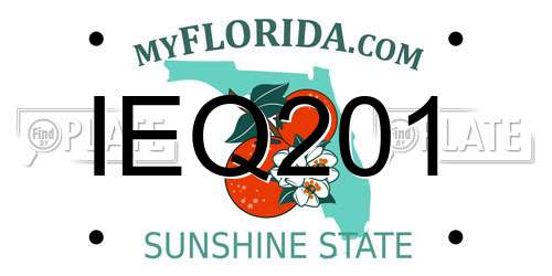 IEQ201 Florida License Plate