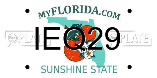 IEQ29 Florida License Plate