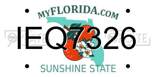 IEQ7326 Florida License Plate