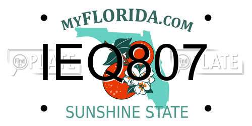 IEQ807 Florida License Plate