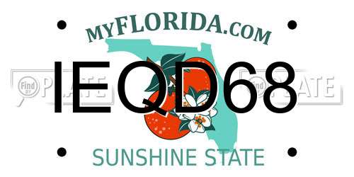 IEQD68 Florida License Plate