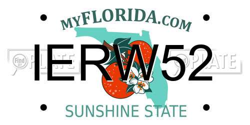 IERW52 Florida License Plate