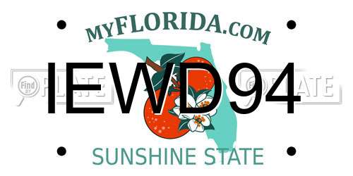 IEWD94 Florida License Plate
