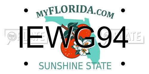IEWG94 Florida License Plate