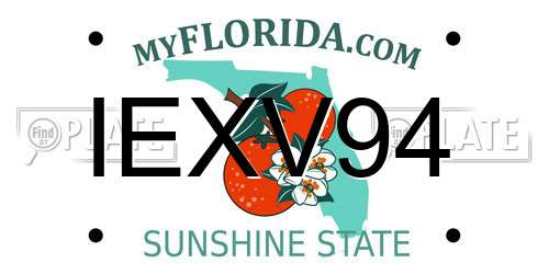 IEXV94 Florida License Plate