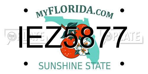 IEZ5877 Florida License Plate