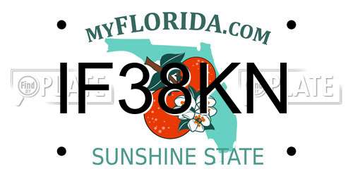 IF38KN Florida License Plate