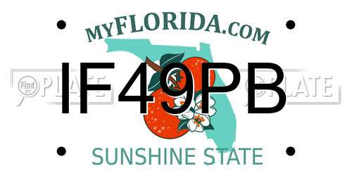 IF49PB Florida License Plate