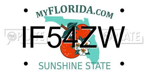 IF54ZW Florida License Plate