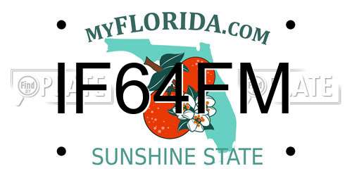 IF64FM Florida License Plate