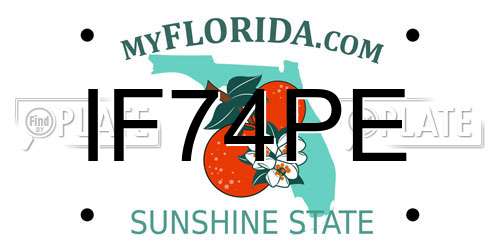 IF74PE Florida License Plate