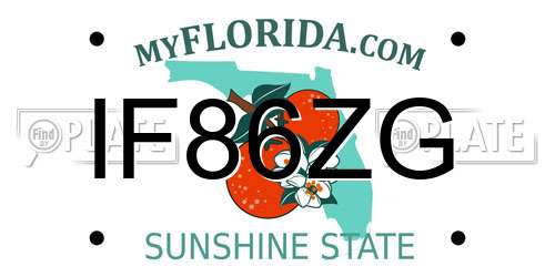 IF86ZG Florida License Plate
