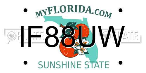 IF88UW Florida License Plate