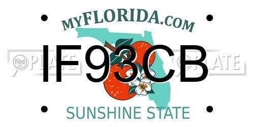 IF93CB Florida License Plate