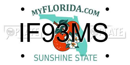 IF93MS Florida License Plate