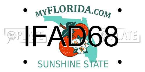 IFAD68 Florida License Plate
