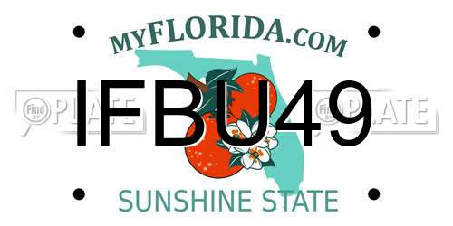 IFBU49 Florida License Plate