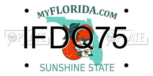 IFDQ75 Florida License Plate