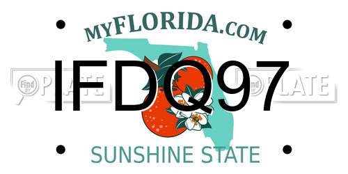 IFDQ97 Florida License Plate