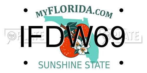 IFDW69 Florida License Plate