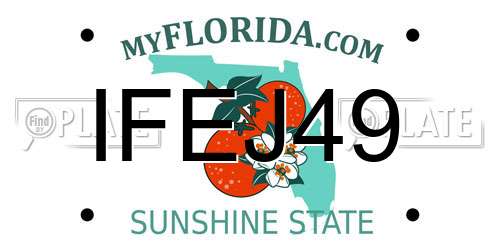 IFEJ49 Florida License Plate