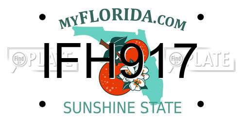 IFH917 Florida License Plate