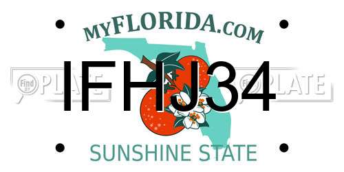 IFHJ34 Florida License Plate