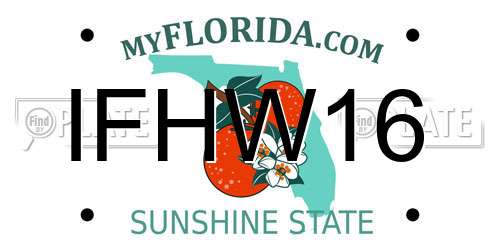IFHW16 Florida License Plate
