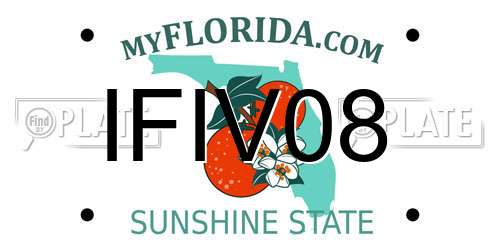 IFIV08 Florida License Plate