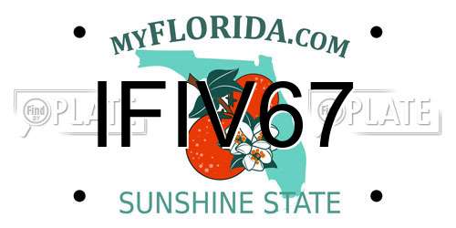 IFIV67 Florida License Plate