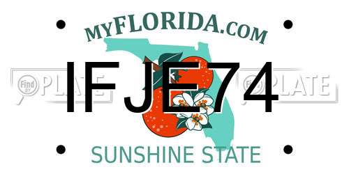 IFJE74 Florida License Plate