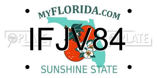 IFJV84 Florida License Plate
