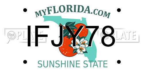IFJY78 Florida License Plate
