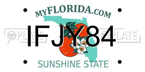IFJY84 Florida License Plate