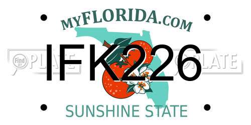 IFK226 Florida License Plate