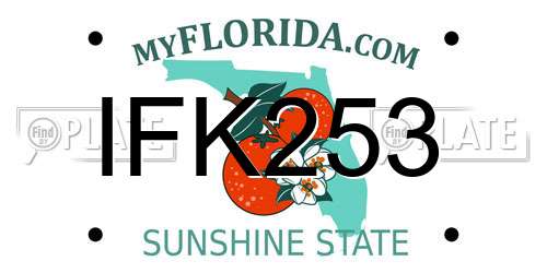 IFK253 Florida License Plate