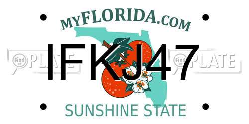 IFKJ47 Florida License Plate