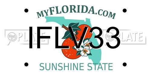 IFLV33 Florida License Plate